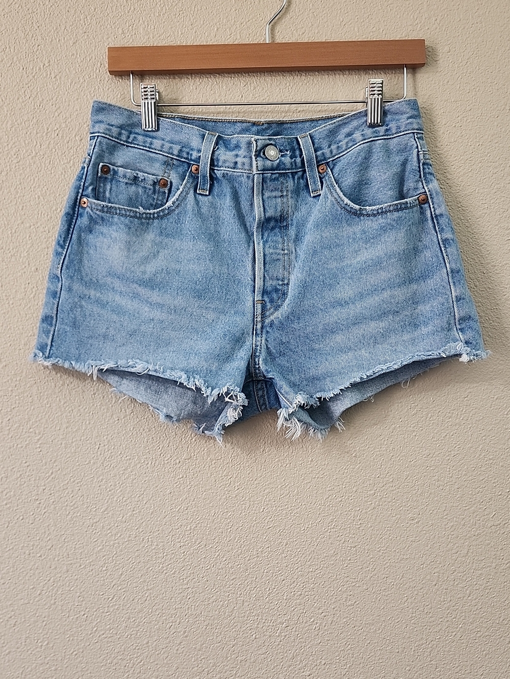 Levi's 501 Light Blue Denim Cutoff Shorts